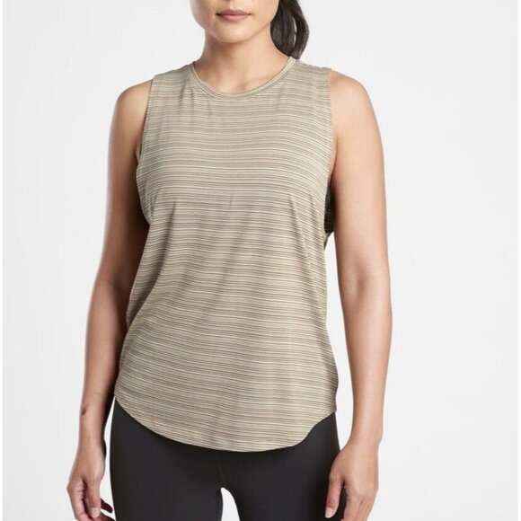 NWT Athleta Cloudlight Striped Muscle Tank 1X Lightweight Relaxed Fit Top - Picture 1 of 8